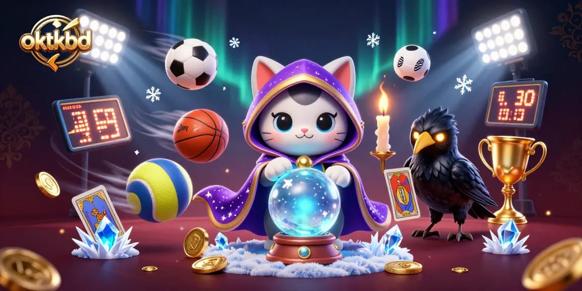 Experience vibrant sports action and gaming with oktkbd in this captivating 3D casino illustration.