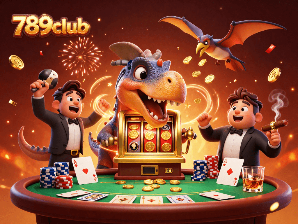Join the excitement at 789club as a pachycephalosaurus wins a jackpot in a dynamic casino scene!