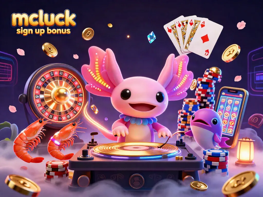 Spin and win with the mcluck sign up bonus in a vibrant casino scene filled with excitement.