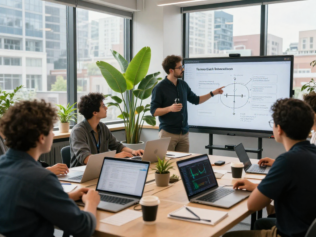 Tornardocash workshop scene showcasing professionals discussing crypto privacy solutions in a modern workspace.