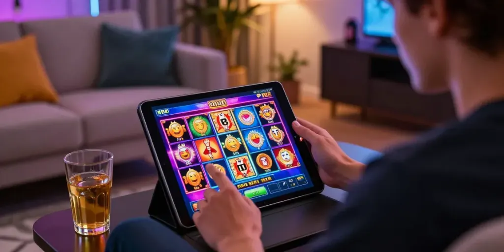 Engaging player enjoying toto slot online in vibrant gaming atmosphere.