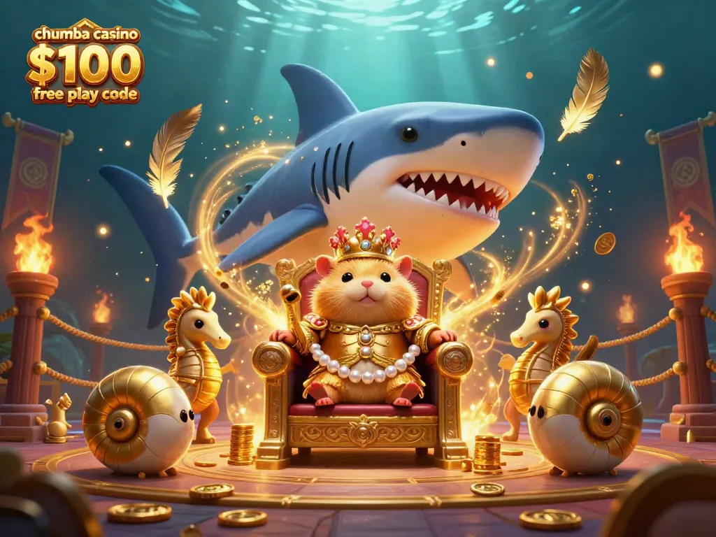 Engage with the chumba casino $100 free play code in this vibrant underwater-themed casino scene