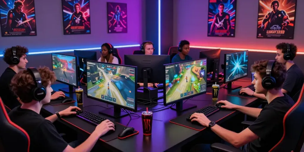 Luxury333 gaming environment showcasing diverse players enjoying immersive online games with vibrant lighting.