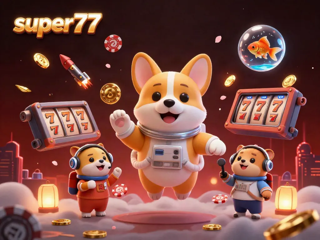 Experience thrilling excitement with super77 in a 3D illustration of an engaging space casino.