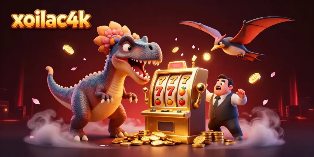 Catch the excitement with xoilac4k as a pachycephalosaurus hits a jackpot in this vibrant casino scene.