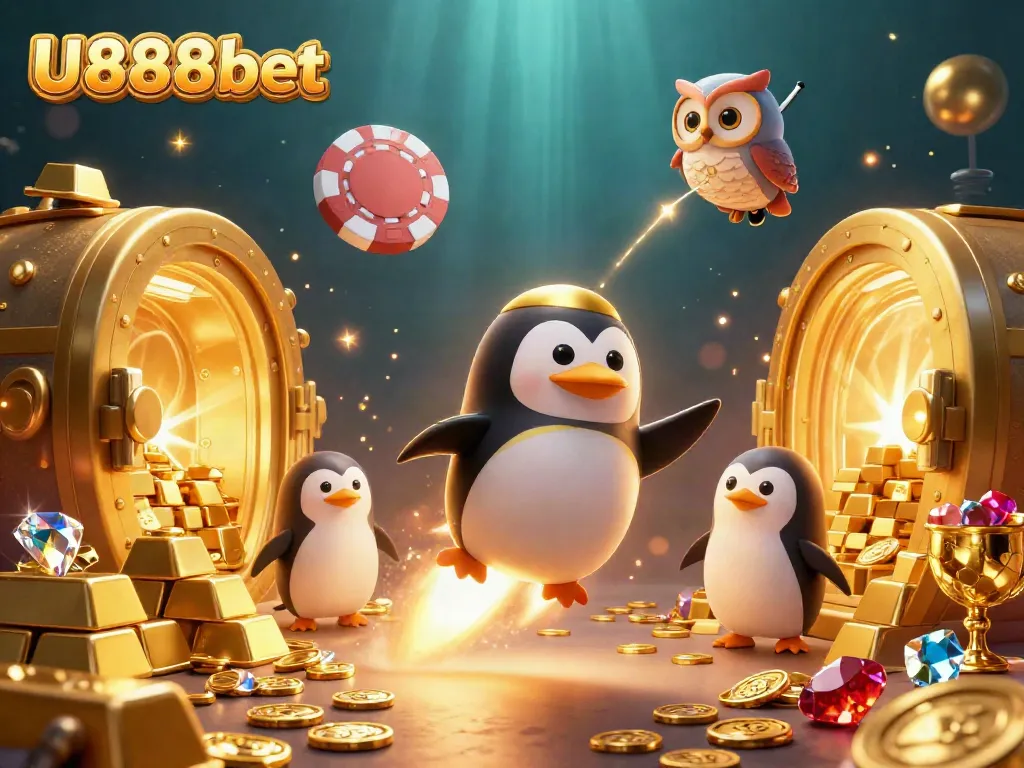 Experience thrilling adventures and jackpots at U888bet with a vibrant gambling-themed scene