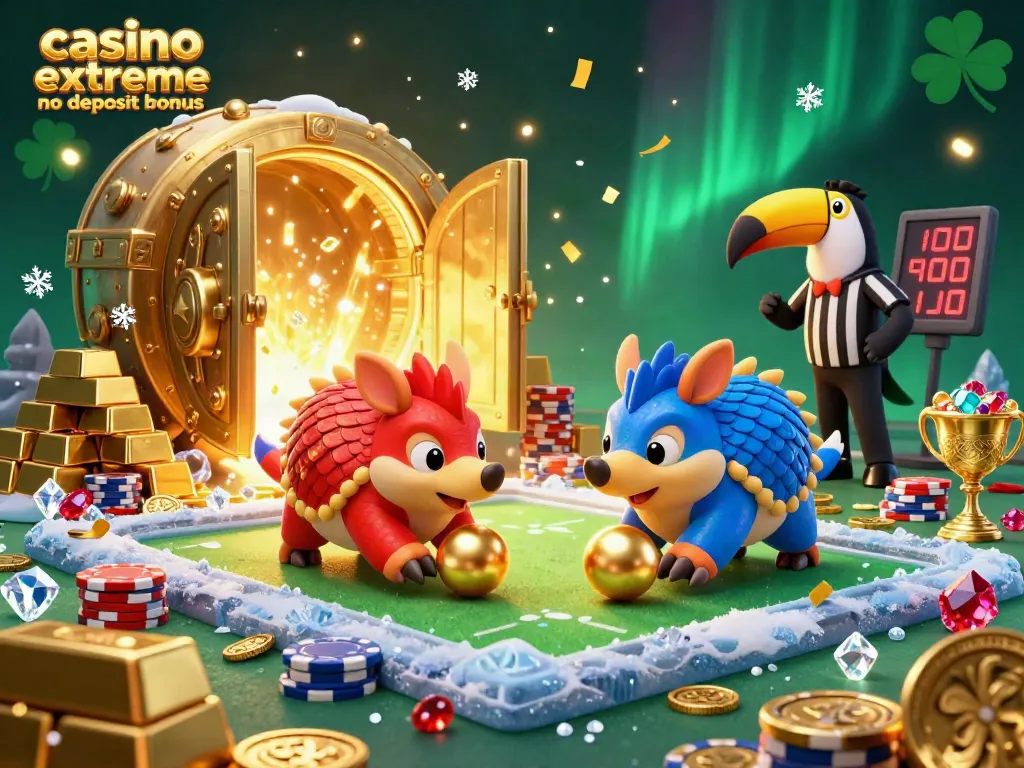 Experience the excitement with casino extreme no deposit bonus while pangolins roll into golden balls amid sparkling treasures.