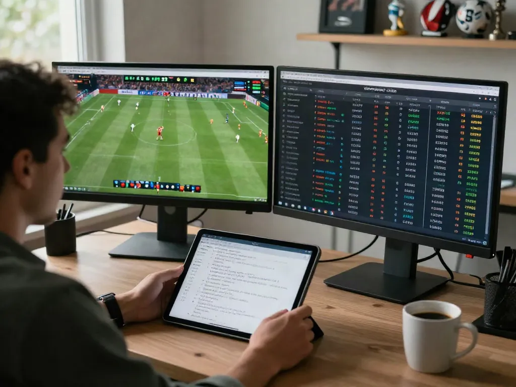 Ruang analisis taruhan DOLAR123 dengan statistik olahraga dan perangkat modern.