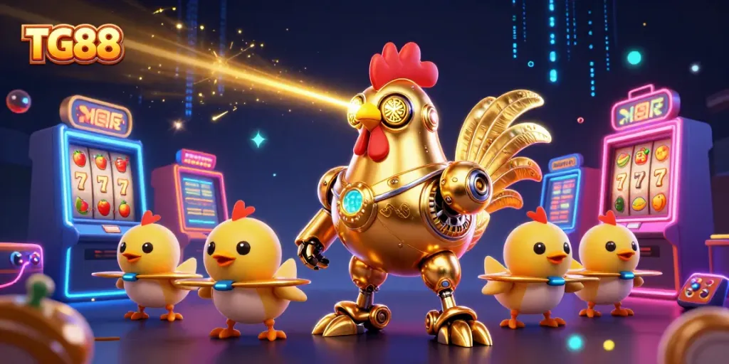 Engage with TG88 slot machines and vibrant characters in a thrilling casino atmosphere
