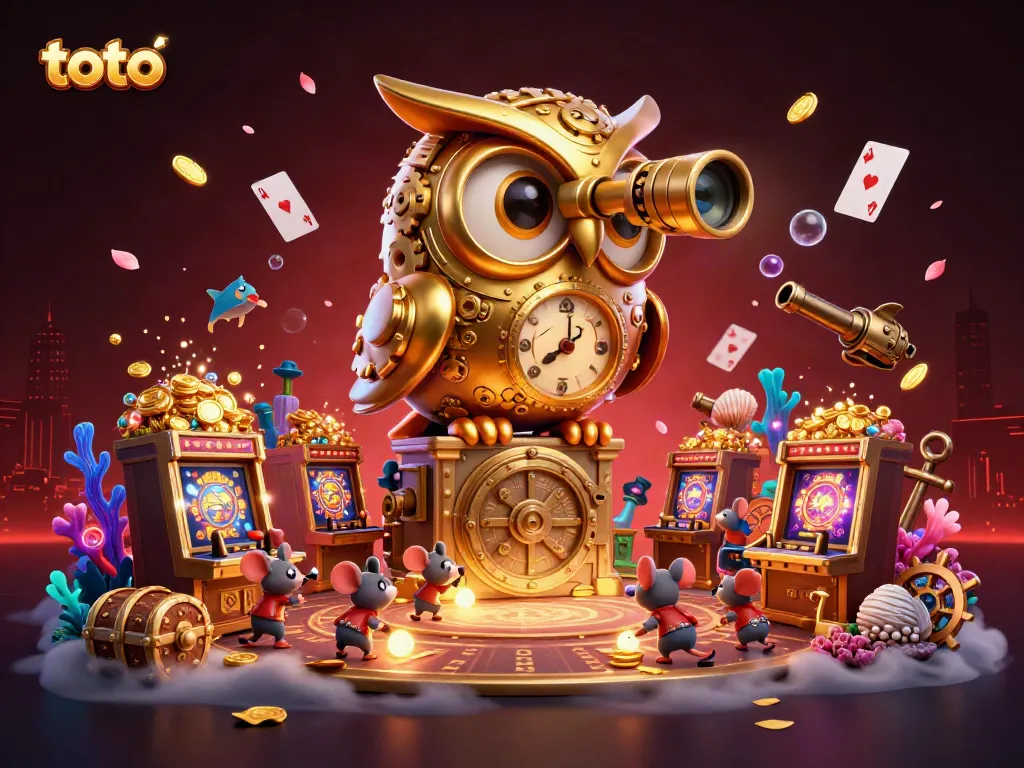 Experience the thrill of toto gaming with a bustling casino scene filled with treasures and exciting gameplay.