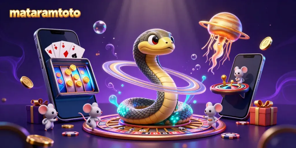 Experience the thrilling universe of gambling with mataramtoto, where a Saturn ring snake and astronaut mice engage in cosmic roulette.