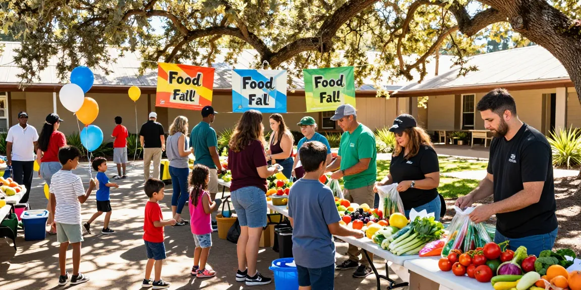 Community event at springshall.org featuring local food distribution and engagement.