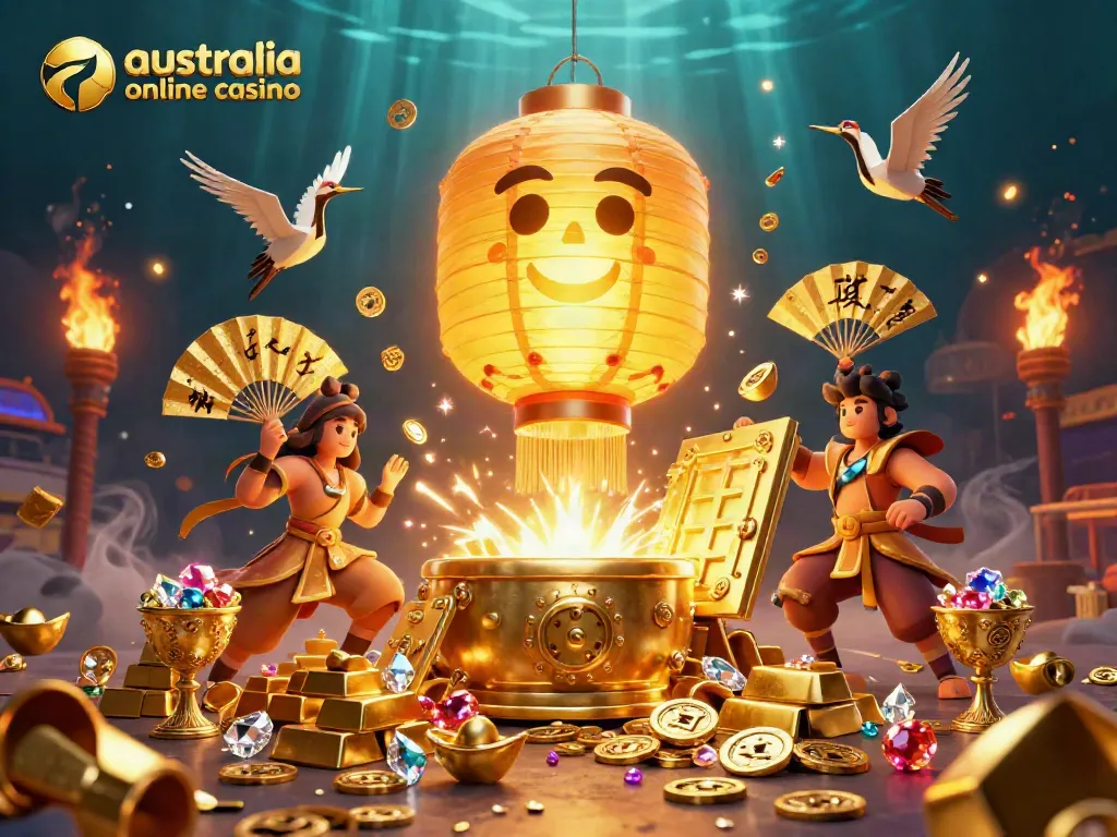 Experience the vibrant charm of australia online casino with golden treasures and mystical characters.