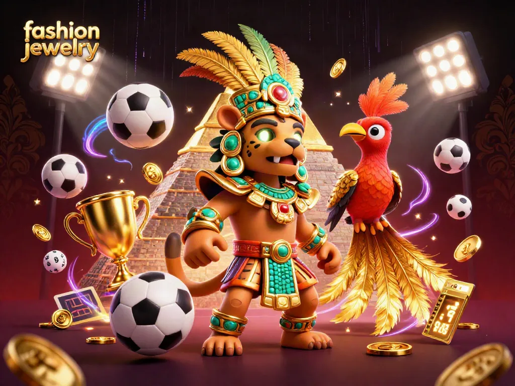 Experience fashion jewelry excitement with a vibrant sports-themed 3D illustration.
