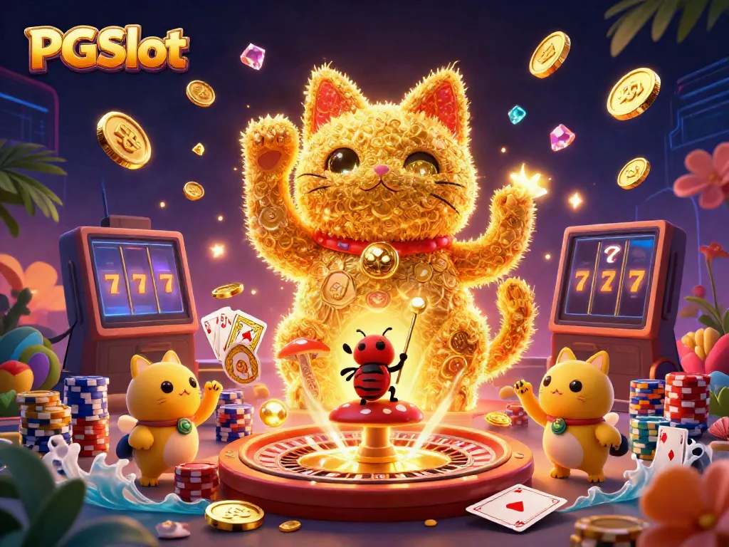 Experience the thrill of PGSlot with dynamic casino-themed elements and vibrant characters.