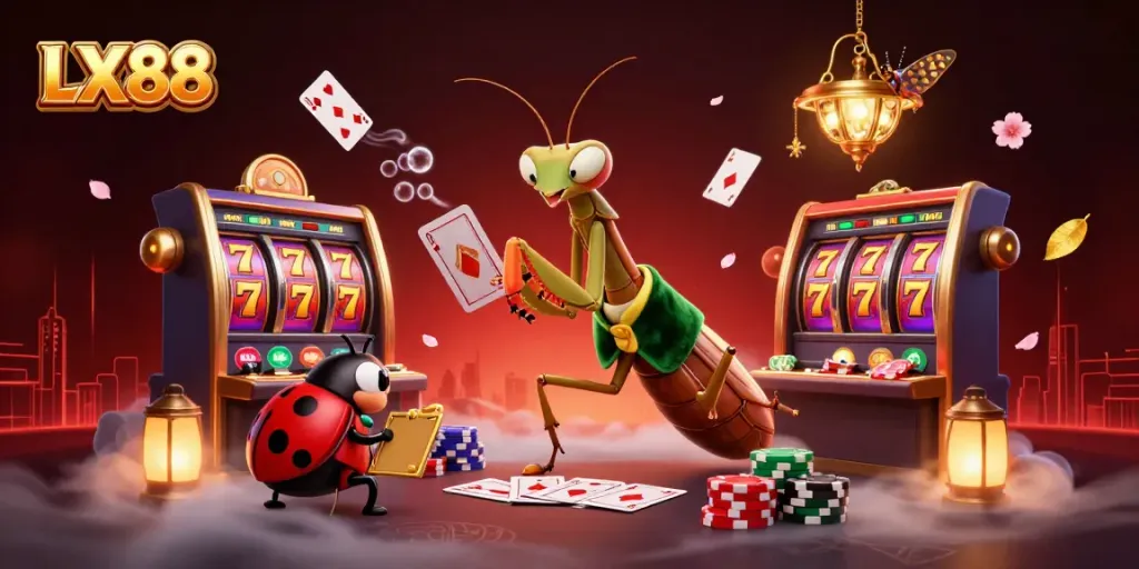 Experience thrilling casino action with LX88 featuring unique characters and intense gaming elements.
