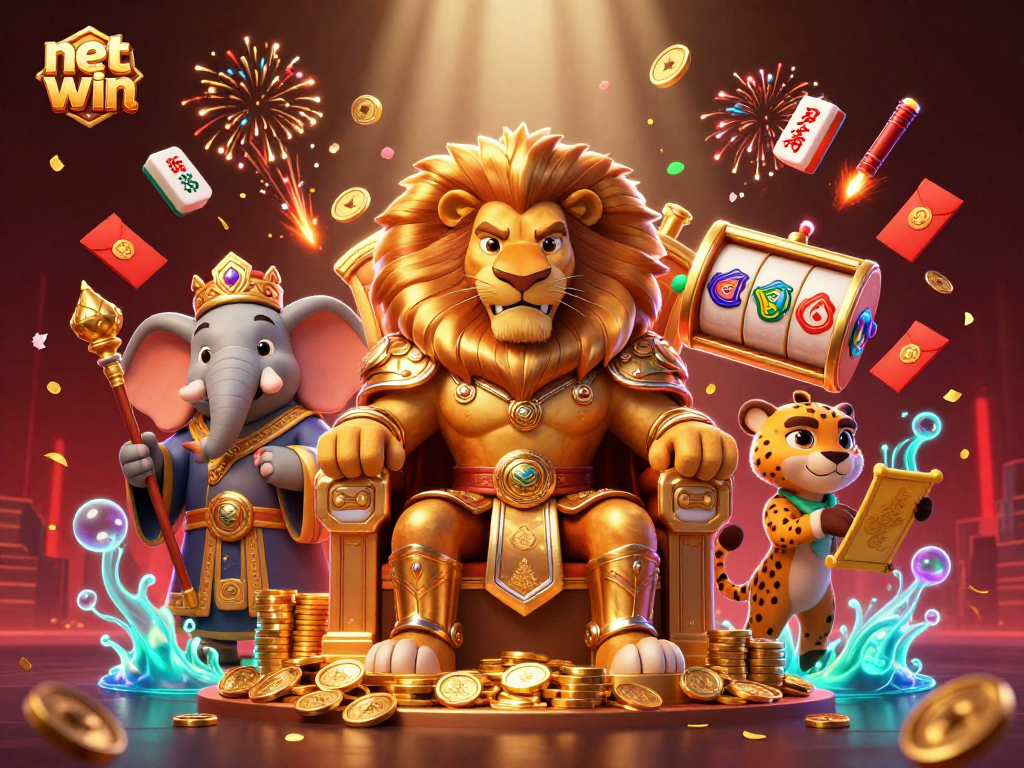 Experience the net win phenomenon with a vibrant online casino illustration featuring captivating characters and elements.