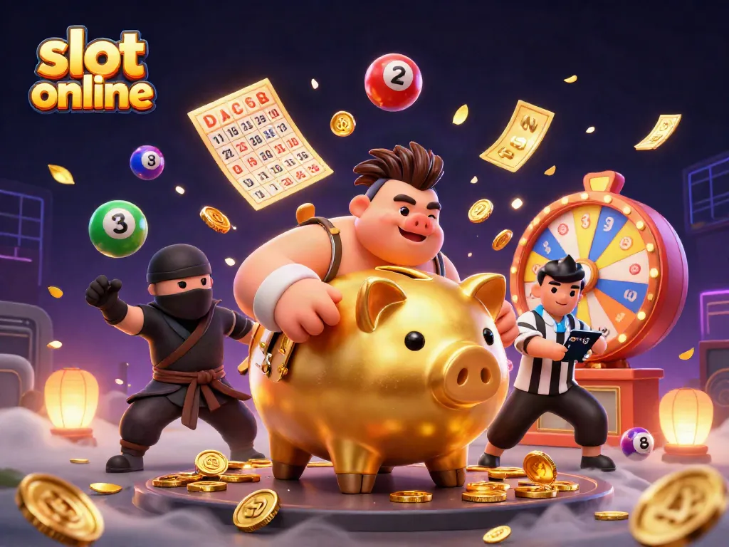 Experience dynamic slot online action with energetic characters surrounded by vibrant casino elements.