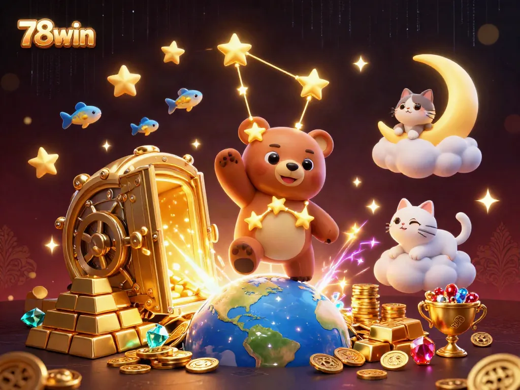 Engage in winning moments with 78win's vibrant online casino atmosphere, featuring treasure and joy.