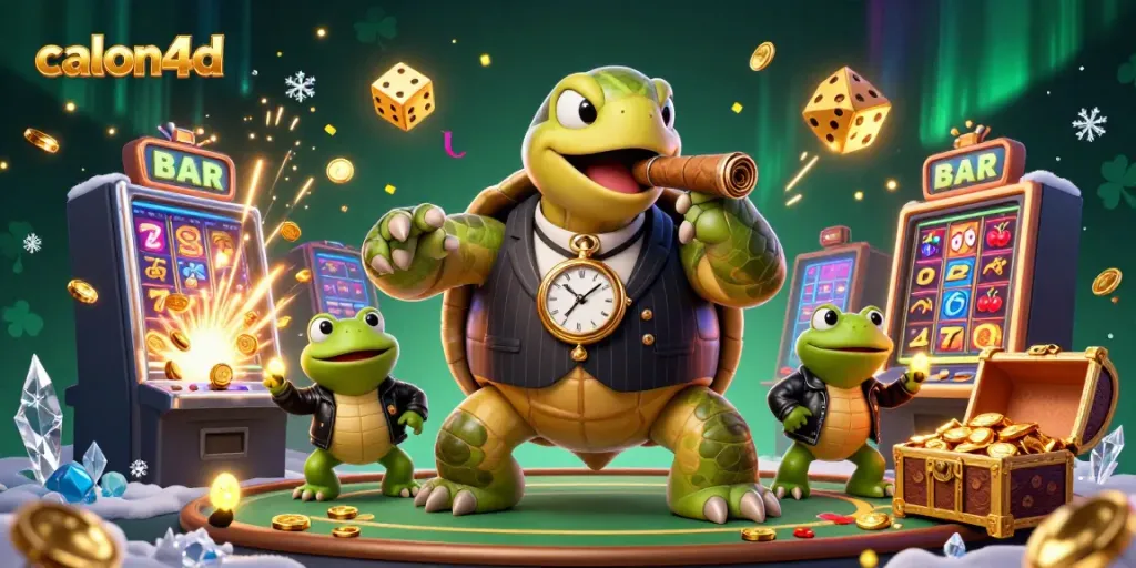 Pemain kasino Calon4D menikmati permainan slot di tengah suasana casino yang meriah.